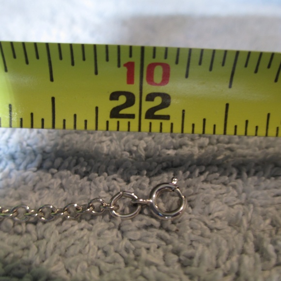 22" Silver Tone Chain & Faux Pink Stone Necklace - Picture 7 of 7